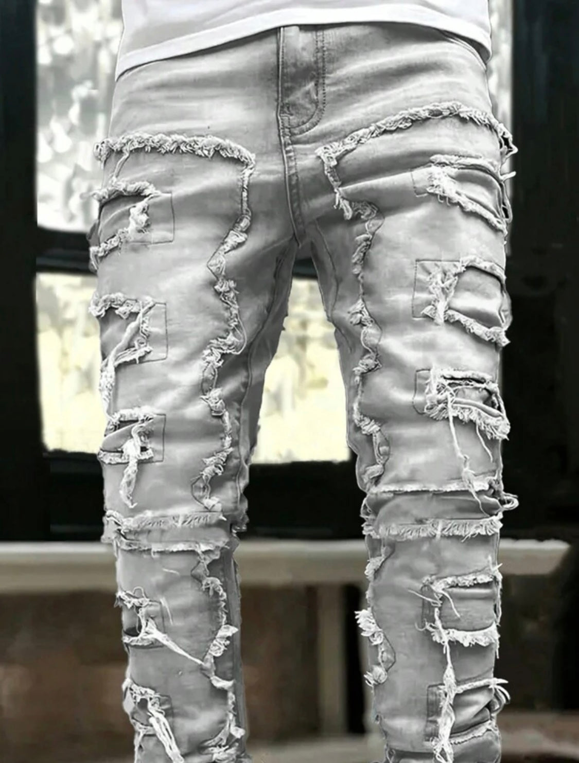 Men’s creative tassel design Denim Jeans