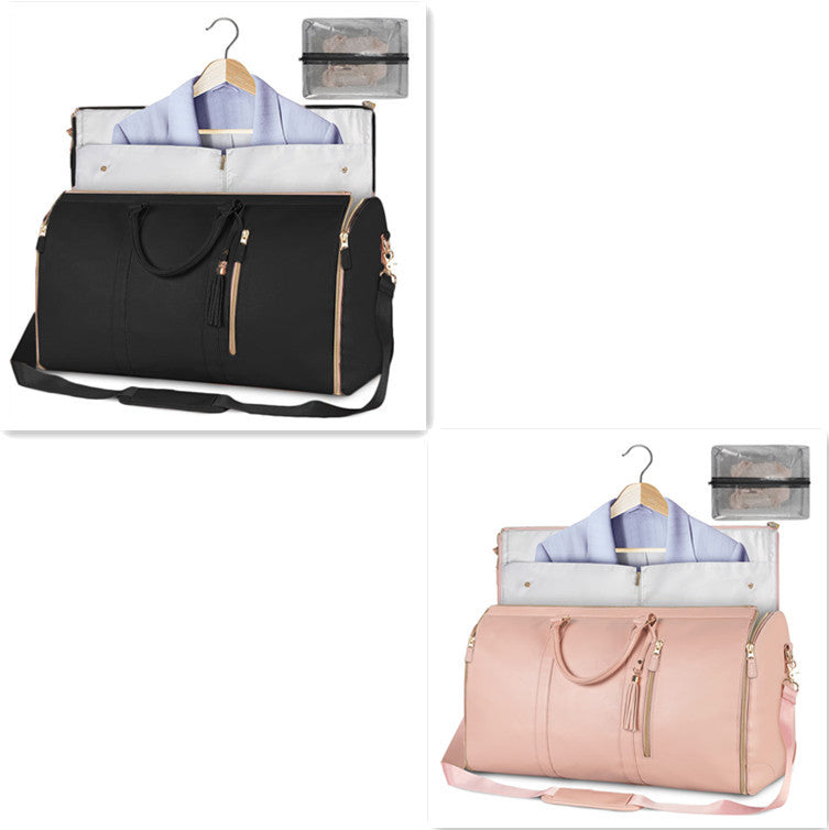 Large Capacity Travel Duffle Bag Women's Handbag Folding Suit Bag Waterproof Clothes Totes